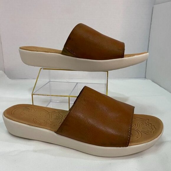 b.ø.c. by Born Tan Brown Slide Sandals Comfort Footbed Women’s 7M - Picture 1 of 10